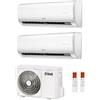 Ferroli CLIMATIZZATORE CONDIZIONATORE FERROLI DUAL SPLIT INVERTER R-32 SERIE GIADA M 9000+9000 con 18-2 WI-FI INTEGRATO - NOVITA'
