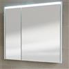 BADEN HAUS Specchio Pensile Contenitore 2 Ante LED Asimmetriche 70x67x15 cm Bianco