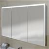 BADEN HAUS Specchio Pensile Contenitore 3 Ante LED 120x67x15 cm Bianco