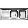 APELL Lavello Cucina Appoggio Acciaio Inox 120 cm con Vasche a Destra - Modello PISA