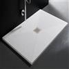 POLIFLEX Piatto Doccia Marmoresina 100x100x2,5 cm Bianco con Piletta