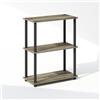 Furinno TURN-N-TUBE Libreria, libreria a 3 ripiani, libreria con scaffale espositivo compatto multiuso, 29.5 x 59.9 x 75.2 cm, per soggiorno, camera da letto, ufficio domestico, rovere francese/nero