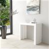 VE.CA.s.r.l. VE.CA-ITALY TAVOLO CONSOLLE ALLUNGABILE MARTE FINO A 300 CM CUCINA, ARREDO CASA (BIANCO FRASSINATO)