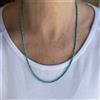 Bundella Gems Collana uomo e donna perle rotonde sfaccettate turchese africano naturale 18""