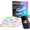 B.K.Licht I Striscia LED RGBIC Wifi 10 m I Controllo app I Sensore musicale I Barra luminosa I LED Chaser I Striscia LED RGBIC I Compatibile con Alexa I Banda LED intelligente I Autoadesivo