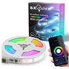 B.K.Licht I Striscia LED RGBIC Wifi 5 m USB I Controllo app I Sensore musicale I Barra luminosa I LED Chaser I Striscia LED RGBIC I Compatibile con Alexa I Banda LED intelligente I Autoadesivo