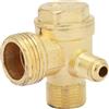 Buachois Valvola di Ritegno di Compressore,Accessorio Pneumatico con Valvola in Ottone a 3 Vie, Compressore d'aria Piccola Pompa Ad Aria Pistone Accessori Linea Retta