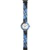 HIP HOP Orologio HWU0378 UOMO TARTAN quadrante CON LOGO BIANCO movimento SOLO TEMPO - 3 LANCETTE QUARZO e CINTURINO SILICONE CON TESSUTO BLU