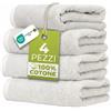 Ruggeri Set 4 Pezzi Asciugamani Bagno Ospiti, 40x50 cm, Cotone, Bianco | 500 g/m², tessuto Dobby, 4 ospite 40x50 cm, Lavabile in Lavatrice, 100% Cotone