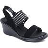 Skechers Rumbers - Sci Fi, Sandali con Cinturino alla Caviglia Donna, Nero, 38 EU