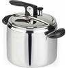 BARAZZONI Pentola a Pressione per Induzione in Acciaio Inox 7 Litri cm 22 2 Manici - Amelia