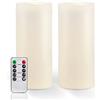 Homemory - Candele a pilastro a LED, impermeabili, 25,4 x 10,2 cm, funzionamento a batteria, per lanterne da interni ed esterni, di lunga durata, grandi, set da 2
