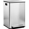 HOMCOM Bidone Immondizia a 2 Sezioni da 30L a Pedale con Coperchio Silenzioso, in Acciaio Inox e PP, 47.7x37.5x66.8 cm