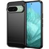 BCASE CUSTODIA B-CASE TPU SILICONE COVER CASE PER GOOGLE PIXEL 9 CARBON METAL BLACK