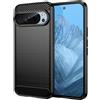 BCASE CUSTODIA B-CASE TPU SILICONE COVER CASE PER GOOGLE PIXEL 9 PRO CARBON METAL BLACK