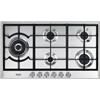 DE LONGHI NSL590DX PIANO COTTURA DA INCASSO 90CM 5 FUOCHI GRIGLIE IN GHISA INOX