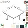 SEIPO TAVOLO RIUNIONE ROYAL quadrato melaminico gambe metalliche - Seipo RY.0265 66