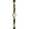 HIP HOP Orologio HWU0375 DONNA TARTAN quadrante CON LOGO BIANCO movimento SOLO TEMPO - 3 LANCETTE QUARZO e CINTURINO SILICONE CON TESSUTO GIALLO