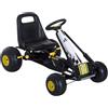 DecHome Go-Kart a Pedali Seduta Regolabile Cavalcabile 3+ Bianco e Giallo