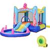 Outsunny Castello Gonfiabile Gigante e Rimbalzante per Bambini 3-8 Anni con Scivolo, Piscina e Gonfiatore 3.6x1.75x1.8m