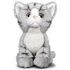 Animigos Peluche gatto grigio tabby, peluche dal design realistico, morbido e morbido, circa 19 cm