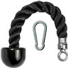 CampTeck U7223 Corda Singola per Tricipiti, Corda per Tricipiti con Una Mano con Moschettone - Nero