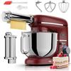 Fentic Impastatrice Planetaria con Macchina per la Pasta - 2000W - Robot da Cucina con Macchina per Pasta Fresca - Macchina Pasta - 6,2L Ciotola in Acciaio Inossidabile (Rosso)