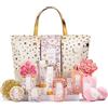SPA LUXETIQUE Beauty Set per donne, Set Regalo per il Bagno, 15 PC Regalo Donna Compleanno, Margherite Profumo Spa con Gel Doccia, Borsa Spaziosa, Set Benessere per Donne, Regalo Festa della Mamma
