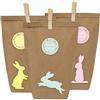 PaPIerDraCHeN 12 Sacchetti per Regali per la Pasqua Fai da Te e da riempire a Piacere - Cestino Pasquale Fai da Te con 12 Sacchetti di Carta e Adesivi con Coniglietto Pasquale - Design 15