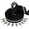 Aerzetix - C62752x5-C62926x10 - Kit di Cerniera Lampo Spirale 5m N°5 Colore: Nero + 10 cursori N°5 autobloccanti Colore: Argento - in Metallo - merceria Cucito