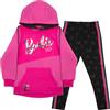 Barbie Felpa con cappuccio e pantaloni sportivi Tuta da ragazza, Rosa, 8