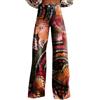 MJGkhiy Pantaloni Larghi Vita Alta Donna Eleganti Taglie Forti Pantaloni Gamba Larga Pantaloni Curvy Baggy Wide Leg Pantalone con Stampa Vintage Comodi Pantaloni Lunghi Gamba Dritta con Tasche