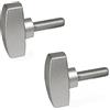 Ganter Normelemente Ganter Norm elementi | Acciaio inossidabile Ala Vite - GN 433 | manico diametro 34 mm | Acciaio inossidabile di fine in ghisa | 2 pezzi, argento, GN 433-34-M6-20-MT