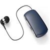 SUNSEATON Auricolare Bluetooth Business con Filo Retrattile, può Inserire TF Card Switch MP3, Ipx3 Impermeabile, Compatibile per Universale Smartphone (Blu)
