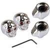 RuiJOTWAT 4 manopole volume e tono chitarra elettrica a forma di teschio + chiave inglese argento