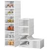 MF artSHOP Scarpiera 6 Ripiani Richiudibile, Scatole per Scarpe, Set di 6 Organizzatori Porta Scarpe Impilabili, Scarpiera Pieghevole e Componibile Salvaspazio In Plastica Trasparenti (6 Scomparti)