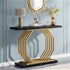 Tribesigns Tavolo Consolle Dorato, 100 x 30 x 80 cm, Moderno Tavolo d'ingresso con Base in Gestione dei Metalli in Oro per Ingresso, Corridoio, Ingresso, Soggiorno, Nero e Oro