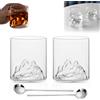 Xiuyer 2 pcs Tazza di Bicchieri Bicchierini Liquore Bicchieri da Rum Bicchieri Amaro Tazzine Caffe Vetro Doppia Parete Tazzine Borosilicato Bicchiere da Vodka