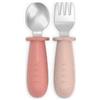 Suavinex Posate Apprendimento Bambini, Cucchiaio e Forchetta, +6 Mesi, Rosa
