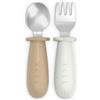 Suavinex, Posate per Apprendimento, 6+ mesi, Acciaio Inox e Silicone, Beige