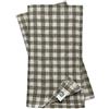 Linen & Cotton Tovaglioli di Stoffa a Quadretti Grigi e Bianchi Estella Set di 4-100% Lino, Grigio Bianco (32 x 32 cm) Tovaglioli Country Rustici per Tavolo Cucina Caffe Ristorante Primavera Pasqua