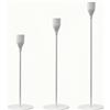 Cadzyre Set di 3 pezzi portacandele, 33/28/23 cm Candeliere da bar nero, candela da bar portacandele in metallo, cena a lume di candela, decorazioni per la casa, matrimonio (3, white)