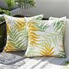 MIULEE Federe Cuscini Divano 40x40 cm Copricuscini Decorativi da Esterno Impermeabile Fodere Cuscino Letto Copricuscino Quadrato con Cerniera per Giardino Soggiorno 2 pezzi Giallo Verde