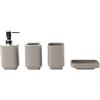 Hosoncovy - Set di 4 accessori per bagno, con dispenser per sapone, tazza da bagno, portasapone, porta spazzolini da denti e porta dentifricio (Bianco spento)