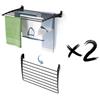 foxydry Fold stendibiancheria da parete richiudibile salvaspazio, 82 cm X2 | in alluminio e acciaio inox, chiusura verso il basso, antiruggine, per terrazze e balconi, sostiene 10 kg, nero