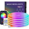 PSTAR RGBIC Neon Strisica LED 5 Metri, LED Striscia con Telecomando e App, IP67 Impermeabile, DIY Silicone, Sincronizzazione Musicale, Neon Striscia LED per Decorazione, Esterno