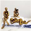 PIGPIGFLY 3Pcs Statua Della Figura di Lettura,Statue Decorative, Figure Decorative, Statuette Decorative Casa, Soggiorno Decorativo Moderno da Appoggiare, Scultura Astratta in Poliresina, Idea Regalo