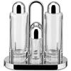 Alessi 5070 - Set Portacondimenti per Olio, Aceto, Sale e Pepe in Acciaio Inox 18/10 e Vetro Cristallino