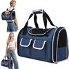 ALLSOPETS Zaino Pieghevole per Gatti Grandi e Cani Piccoli, Trasportino Traspirante con Cuscino Removibile e Tasche, Borsa da Viaggio per Animali Fino a 10 kg (Blu Indaco, M)