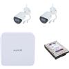Ajax Kit NVR 8 canali bianco + 2 telecamere IP Wifi 4MP 2.8 mm + Hard disk 1Tb - 70936